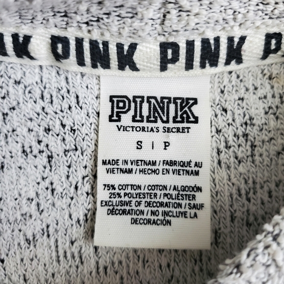 Victoria’s Secret Love PINK Terry Cloth Sweatshirt Light Gray Size Small Cozy - Picture 6 of 6